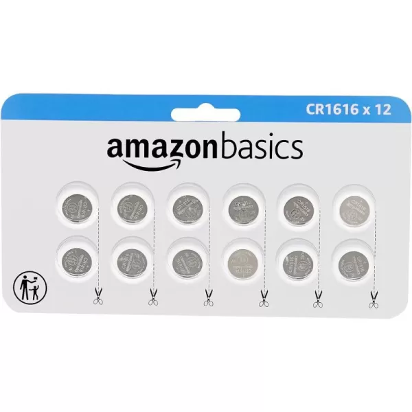 Amazon Basics 2Pack CR1632 Lithium Coin Cell Battery 3 Volt Long Lasting Power MercuryFree12 Count Pack of 1