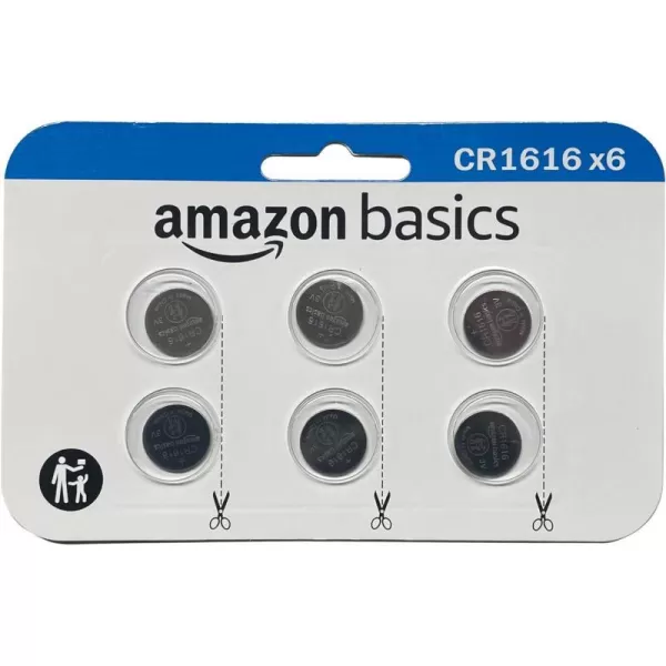 Amazon Basics 2Pack CR1632 Lithium Coin Cell Battery 3 Volt Long Lasting Power MercuryFree6 Count Pack of 1