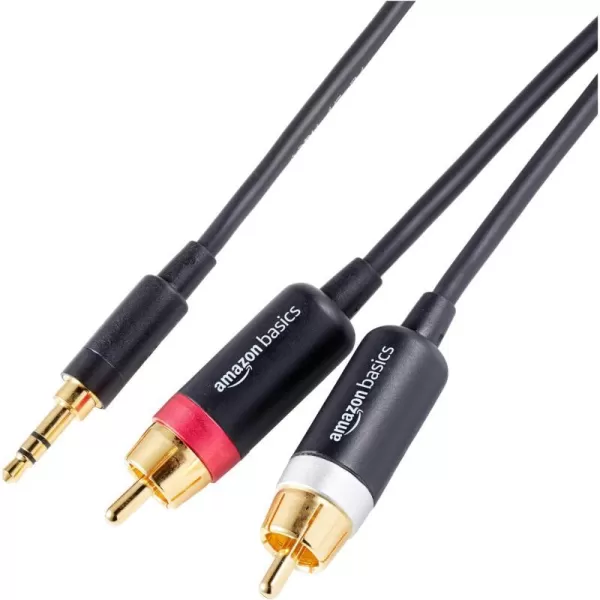 Amazon Basics 35mm to 2Male RCA Adapter Audio Stereo Cable For Speaker 25 Feet15 Feet