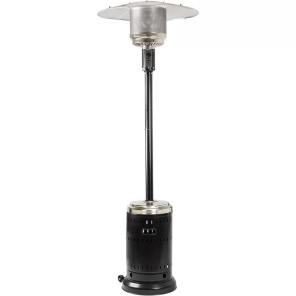 Amazon Basics 46000 BTU Outdoor Propane Patio Heater with Wheels Commercial  Residential Large BlackStainless SteelBlackStainless Steel