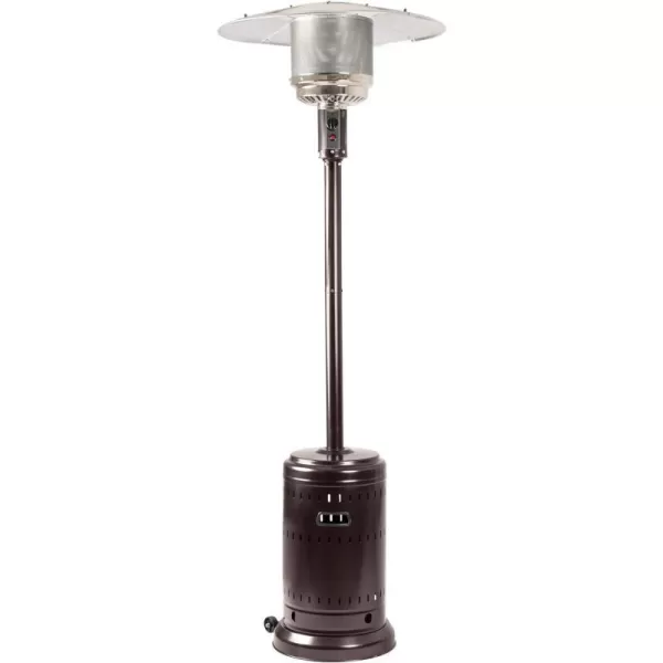 Amazon Basics 46000 BTU Outdoor Propane Patio Heater with Wheels Commercial  Residential Large BlackStainless SteelHavana Bronze