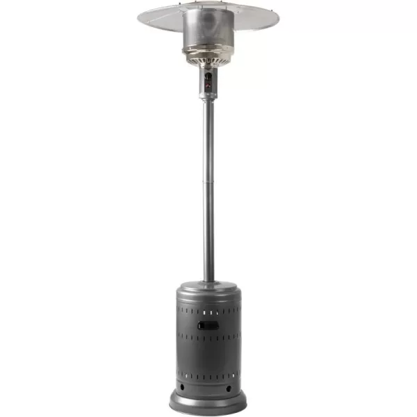 Amazon Basics 46000 BTU Outdoor Propane Patio Heater with Wheels Commercial  Residential Large BlackStainless SteelSlate Gray