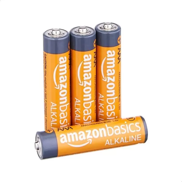 Amazon Basics 4Pack AAA Alkaline Batteries 15 Volt LongLasting Power4 Count Pack of 1