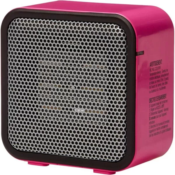 Amazon Basics 500Watt Ceramic Small Space Personal Mini Heater  BluePink