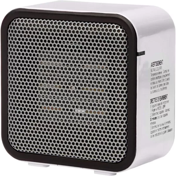 Amazon Basics 500Watt Ceramic Small Space Personal Mini Heater  BlueWhite