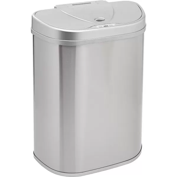 Amazon Basics Automatic HandsFree Stainless Steel DShaped Trash Can 70 litres 2 Bins2 Bins