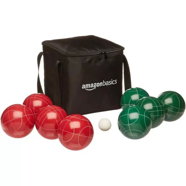 Amazon Basics Bocce Ball Outdoor Yard Games Set with Soft Carrying Case100mm