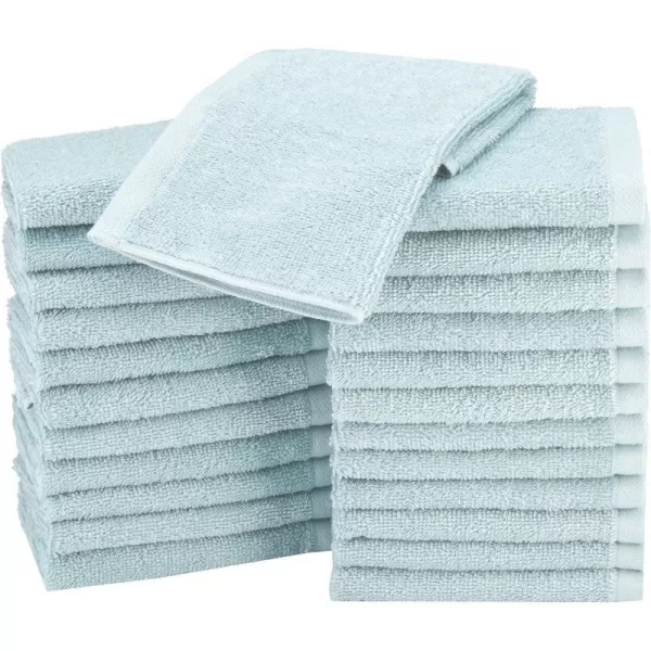 Amazon Basics Fast Drying Extra Absorbent Terry Cotton Washcloth 12 x 12 Inch Ice Blue  24 CountIce Blue