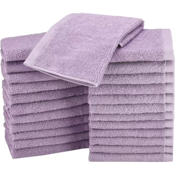 Amazon Basics Fast Drying Extra Absorbent Terry Cotton Washcloth 12 x 12 Inch Ice Blue  24 CountLavender