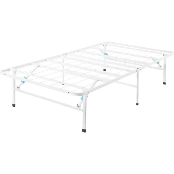 Amazon Basics Foldable Metal Platform Bed Frame with Tool Free Setup 14 Inches High Full WhitePlatform