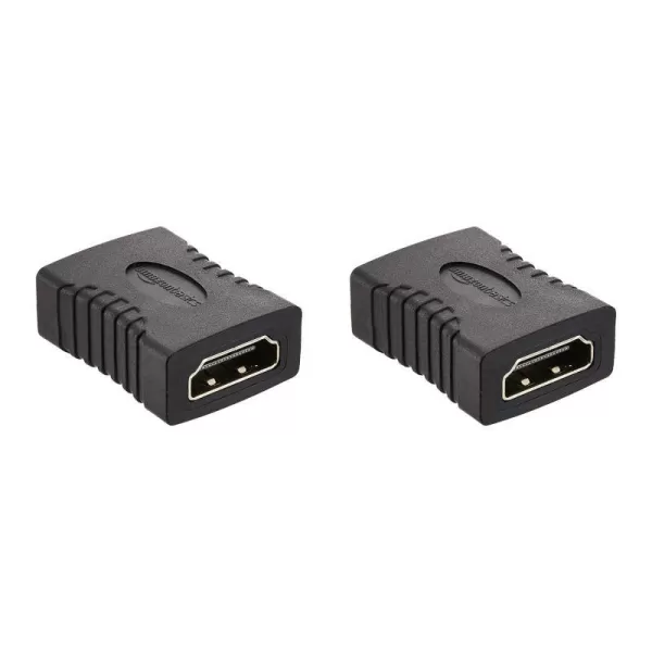 Amazon Basics HDMI Female to Female Coupler Adapter 2 Pack 29 x 22mm Black2Pack