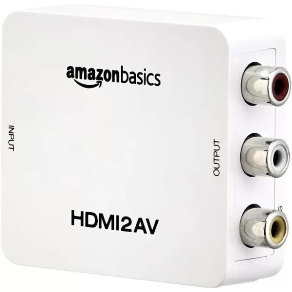 Amazon Basics HDMI to RCA Converter Compact and Portable Design Easy to Use Converts HDMI Video Signal to RCA Stereo AudioHDMI to RCA