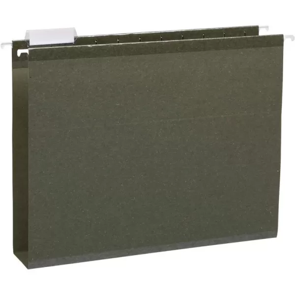Amazon Basics Hanging File Box Bottom Heavy Duty 2Inch Expansion 25Pack Letter 85 x 11 GreenGreen