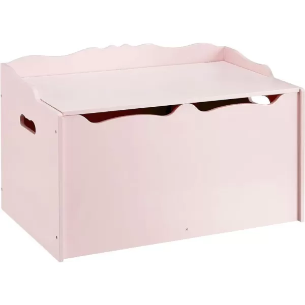 Amazon Basics Kids Wooden Toy Box Storage Chest White 30 x 18 x 19Pink