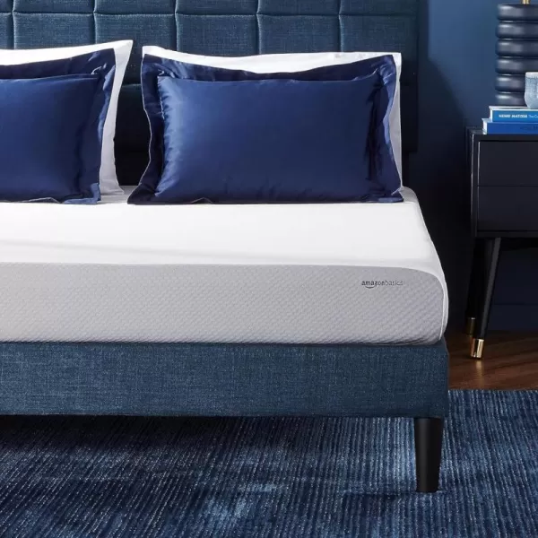 Amazon Basics Memory Foam Mattress Medium Firm 8 Inch Queen WhiteGreyQueen