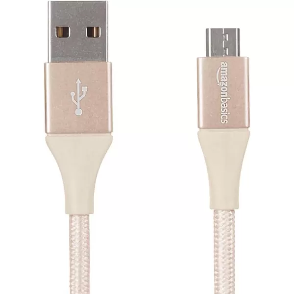 Amazon Basics Micro USB to USBA 20 Cable Nylon Braided Cord 480Mbps Transfer Speed GoldPlated 10 Foot Dark GrayGold