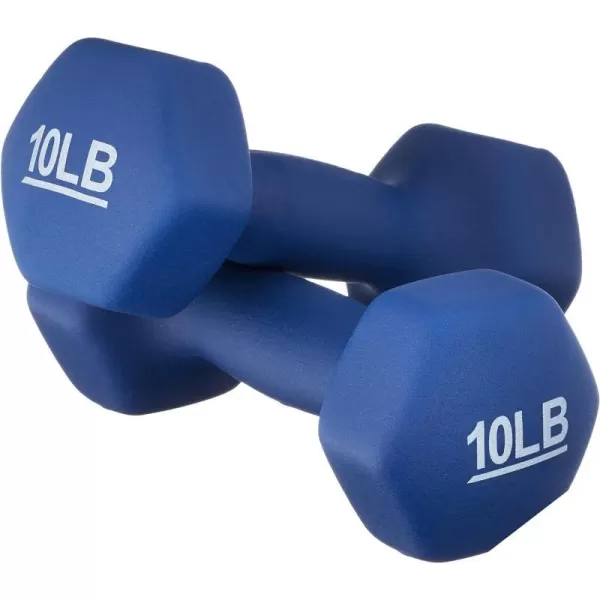 Amazon Basics Neoprene Coated Hexagon Workout Dumbbell Hand Weight10Pound  Pair
