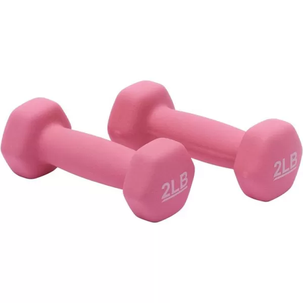 Amazon Basics Neoprene Coated Hexagon Workout Dumbbell Hand Weight2Pound  Pair