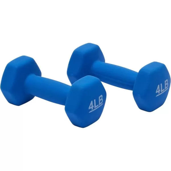 Amazon Basics Neoprene Coated Hexagon Workout Dumbbell Hand Weight4Pound  Pair