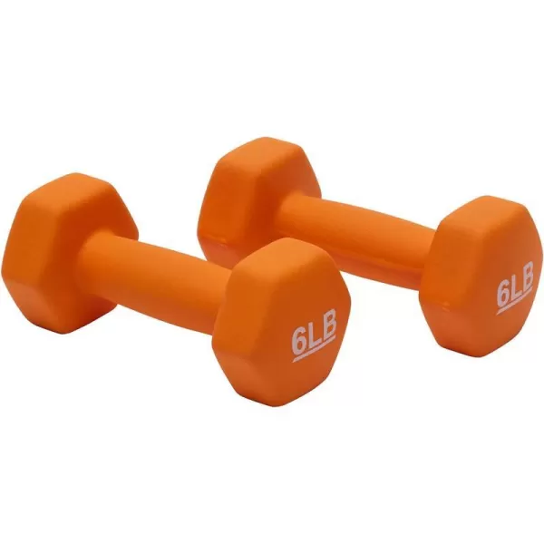Amazon Basics Neoprene Coated Hexagon Workout Dumbbell Hand Weight6Pound  Pair