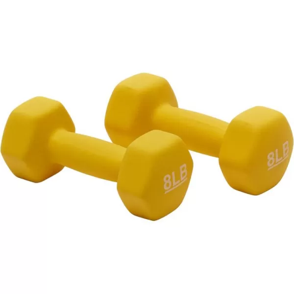 Amazon Basics Neoprene Coated Hexagon Workout Dumbbell Hand Weight8Pound  Pair