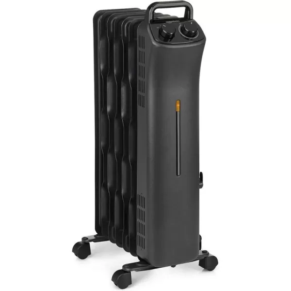 Amazon Basics Portable Digital Radiator Heater with 7 Wavy Fins and Remote Control Black 1500W 98 x 265 x 131 inManual Control