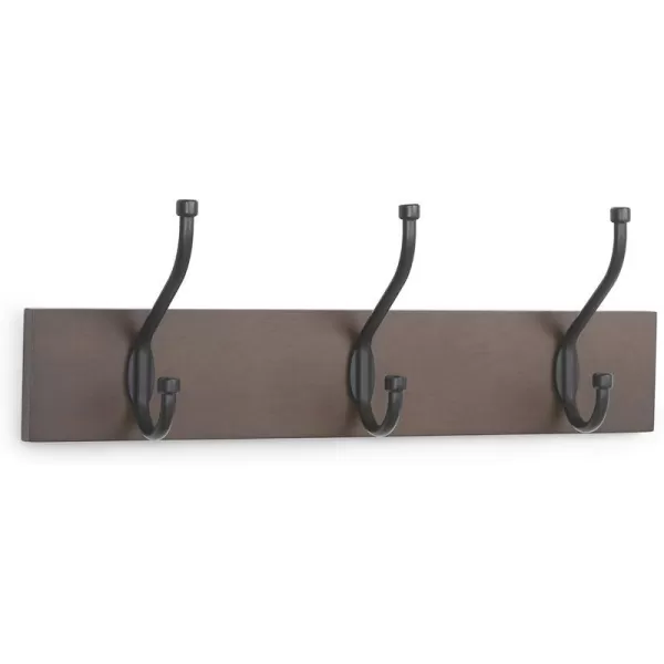 Amazon Basics Rectangular WallMounted Farmhouse Coat Rack 5 Hook Light WalnutEspresso