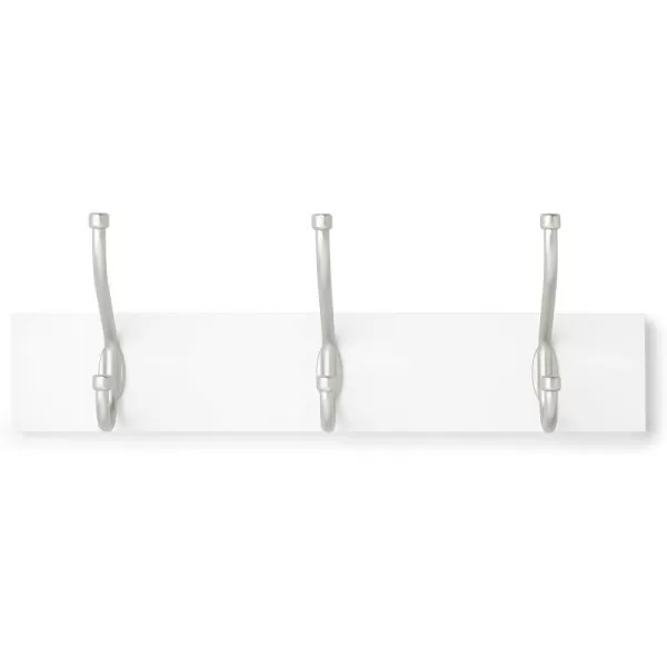 Amazon Basics Rectangular WallMounted Farmhouse Coat Rack 5 Hook Light WalnutWhite