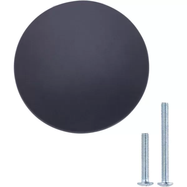 Amazon Basics Round Flat Cabinet Knob 124inch Diameter Black 25PackBlack