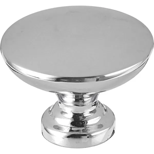 Amazon Basics Round Flat Cabinet Knob 124inch Diameter Black 25PackPolished Chrome