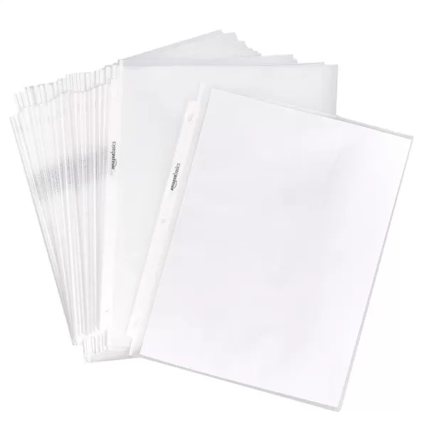 Amazon Basics Sheet Protector Heavy Duty NonGlare 100 Pack Clear100  Pack