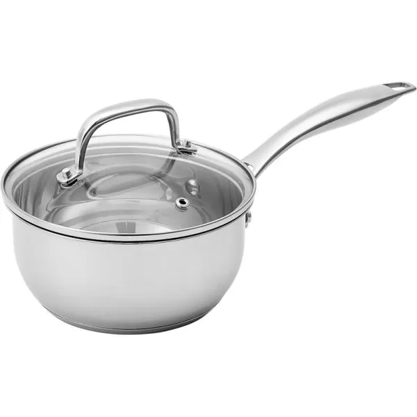 Amazon Basics Stainless Steel Sauce Pan with Lid 3Quart 28 L Silver 3 QT25QT