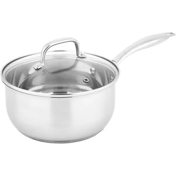 Amazon Basics Stainless Steel Sauce Pan with Lid 3Quart 28 L Silver 3 QT3 QT