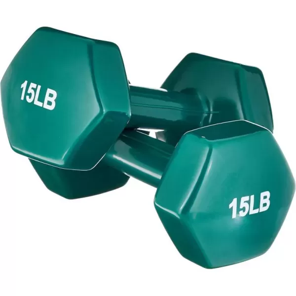 Amazon Basics Vinyl Hexagon Workout Dumbbell Hand Weight Set of 215 Pounds