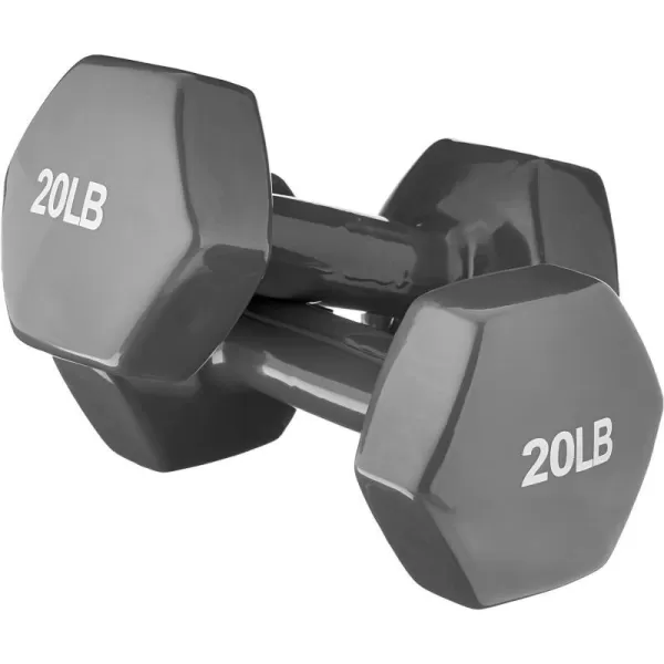 Amazon Basics Vinyl Hexagon Workout Dumbbell Hand Weight Set of 220 Pounds