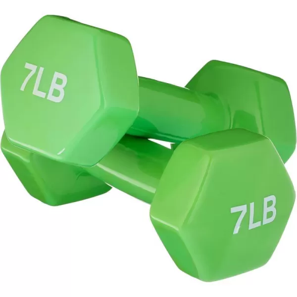 Amazon Basics Vinyl Hexagon Workout Dumbbell Hand Weight Set of 27 Pounds