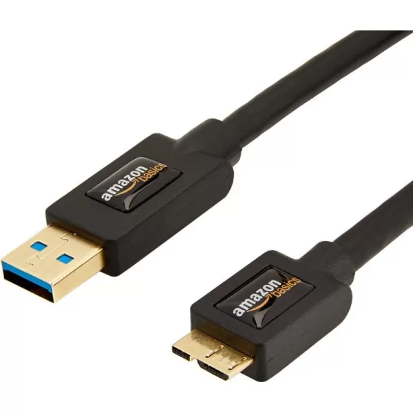 Amazon Basics Z25K USB 30 Cable Type AMale to Micro B 6 Feet 18 Meters Black3 Feet