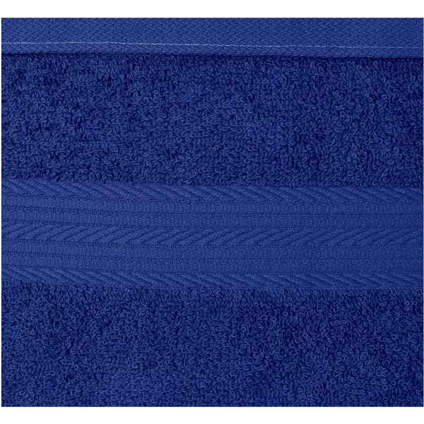 Amazon Basics  6 Piece Fade Resistant Oversize Bath Towel Hand and Washcloth Set 100 Cotton TealNavy Blue