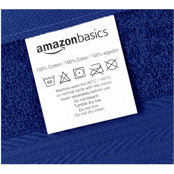 Amazon Basics  6 Piece Fade Resistant Oversize Bath Towel Hand and Washcloth Set 100 Cotton TealNavy Blue
