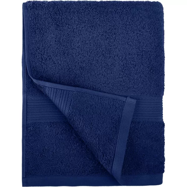 Amazon Basics  6 Piece Fade Resistant Oversize Bath Towel Hand and Washcloth Set 100 Cotton TealNavy Blue