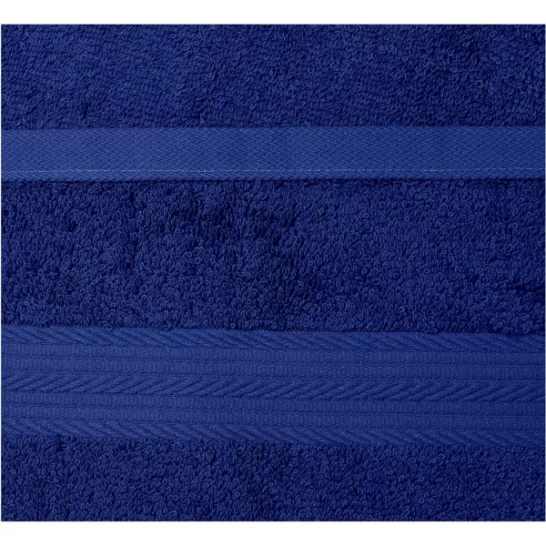 Amazon Basics  6 Piece Fade Resistant Oversize Bath Towel Hand and Washcloth Set 100 Cotton TealNavy Blue
