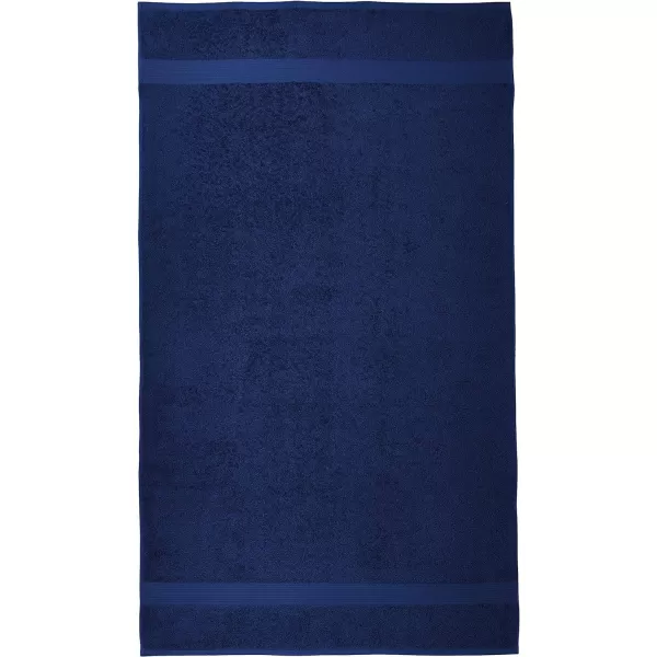 Amazon Basics  6 Piece Fade Resistant Oversize Bath Towel Hand and Washcloth Set 100 Cotton TealNavy Blue