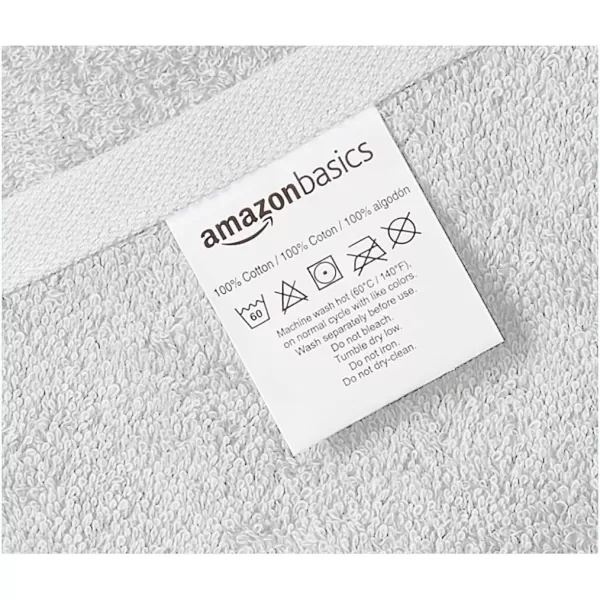 Amazon Basics  6 Piece Fade Resistant Oversize Bath Towel Hand and Washcloth Set 100 Cotton TealWhite