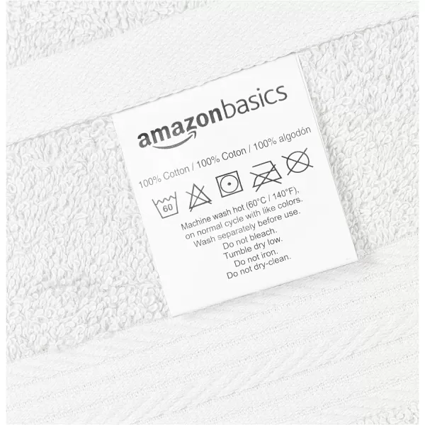 Amazon Basics  6 Piece Fade Resistant Oversize Bath Towel Hand and Washcloth Set 100 Cotton TealWhite