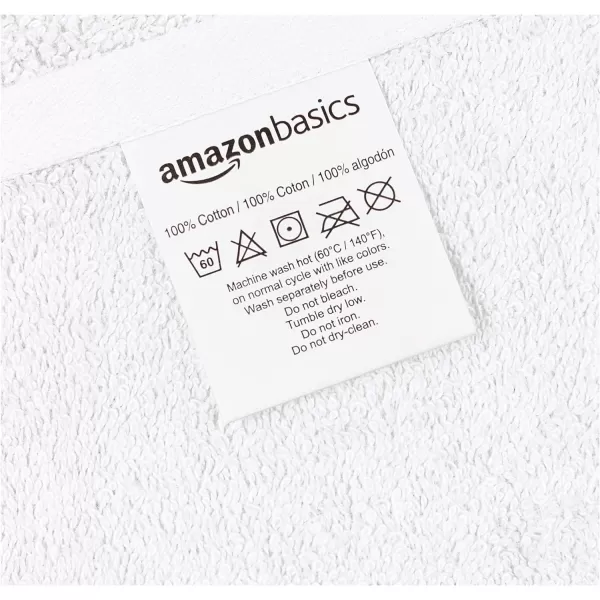 Amazon Basics  6 Piece Fade Resistant Oversize Bath Towel Hand and Washcloth Set 100 Cotton TealWhite