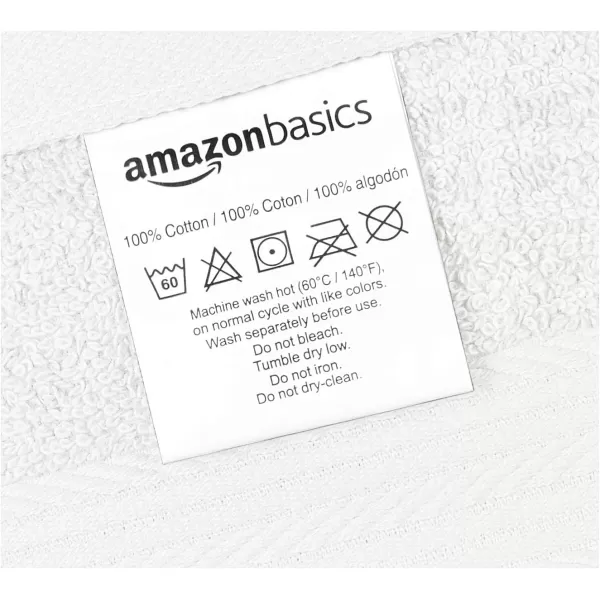 Amazon Basics  6 Piece Fade Resistant Oversize Bath Towel Hand and Washcloth Set 100 Cotton TealWhite