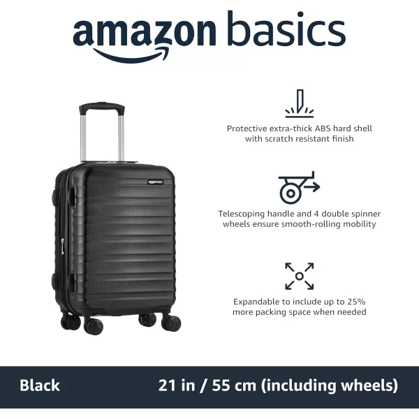 Amazon Basics Expandable Hardside Luggage Suitcase with Wheels 30Inch Spinner with Four Spinner Wheels and ScratchResistant Surface BlackBlack