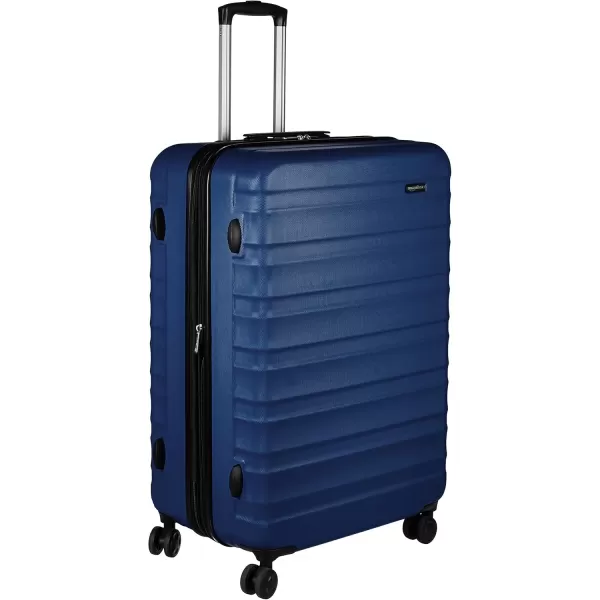 Amazon Basics Expandable Hardside Luggage Suitcase with Wheels 30Inch Spinner with Four Spinner Wheels and ScratchResistant Surface BlackNavy Blue