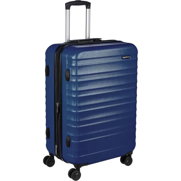 Amazon Basics Expandable Hardside Luggage Suitcase with Wheels 30Inch Spinner with Four Spinner Wheels and ScratchResistant Surface BlackNavy Blue