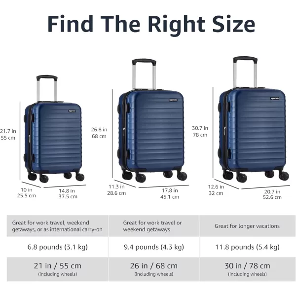 Amazon Basics Expandable Hardside Luggage Suitcase with Wheels 30Inch Spinner with Four Spinner Wheels and ScratchResistant Surface BlackNavy Blue
